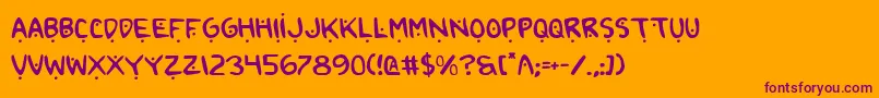 2toon2 Font – Purple Fonts on Orange Background