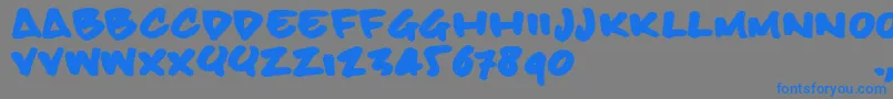 Bbhandtrial Font – Blue Fonts on Gray Background