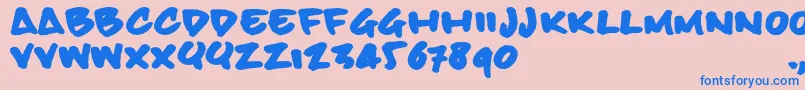 Bbhandtrial Font – Blue Fonts on Pink Background