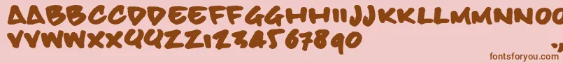 Bbhandtrial Font – Brown Fonts on Pink Background