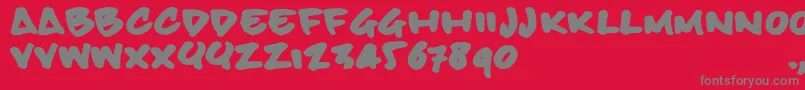 フォントBbhandtrial – 赤い背景に灰色の文字