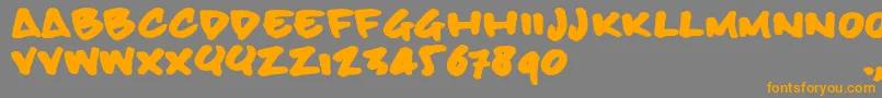 Bbhandtrial Font – Orange Fonts on Gray Background