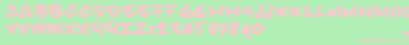 Bbhandtrial Font – Pink Fonts on Green Background