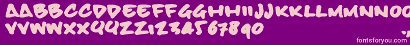 Bbhandtrial Font – Pink Fonts on Purple Background