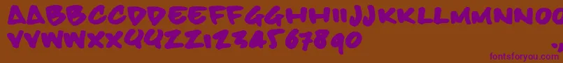 Bbhandtrial Font – Purple Fonts on Brown Background