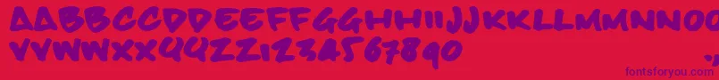 Bbhandtrial Font – Purple Fonts on Red Background