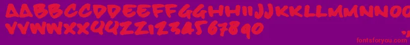 Bbhandtrial Font – Red Fonts on Purple Background