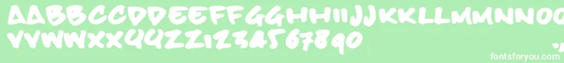 Bbhandtrial Font – White Fonts on Green Background