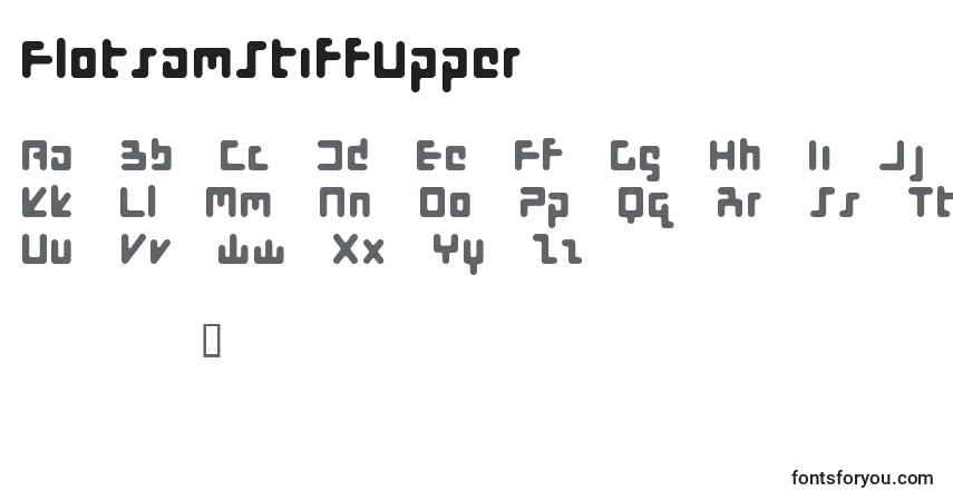 FlotsamStiffUpper Font – alphabet, numbers, special characters