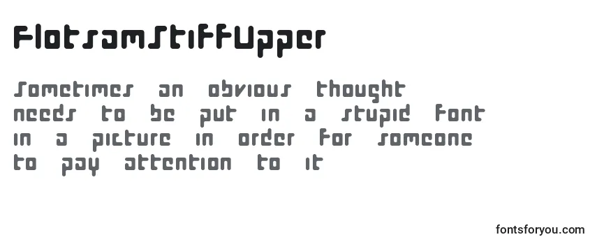 Review of the FlotsamStiffUpper Font