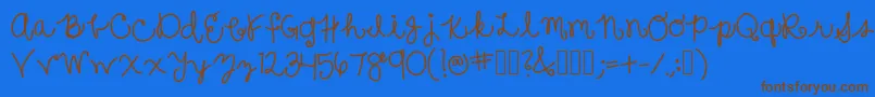 Surethang Font – Brown Fonts on Blue Background
