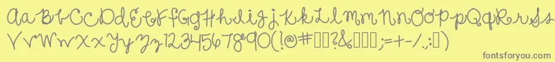 Surethang-fontti – harmaat kirjasimet keltaisella taustalla