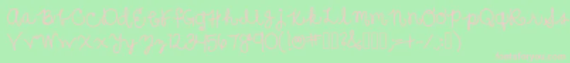 Surethang-fontti – vaaleanpunaiset fontit vihreällä taustalla
