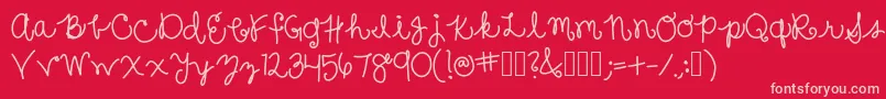 Surethang Font – Pink Fonts on Red Background