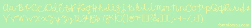 Surethang Font – Yellow Fonts on Green Background