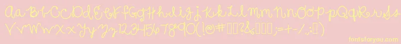 Surethang-fontti – keltaiset fontit vaaleanpunaisella taustalla