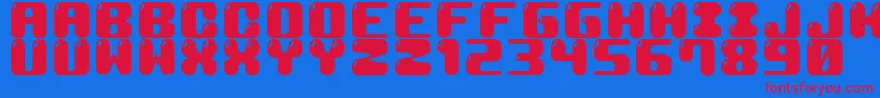 フォントM19CoconutMilk – 赤い文字の青い背景