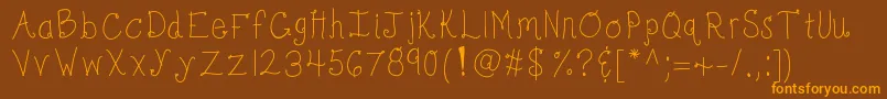 Kbbonjourmysweet Font – Orange Fonts on Brown Background