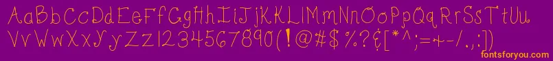 Kbbonjourmysweet Font – Orange Fonts on Purple Background