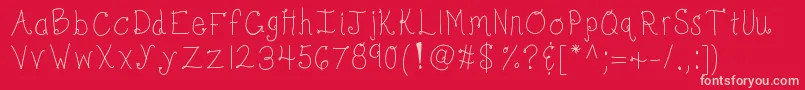 Kbbonjourmysweet Font – Pink Fonts on Red Background
