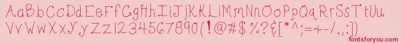 Kbbonjourmysweet Font – Red Fonts on Pink Background