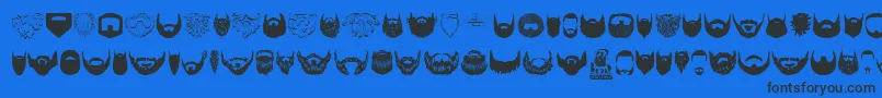 Fonte Beard – fontes pretas em um fundo azul