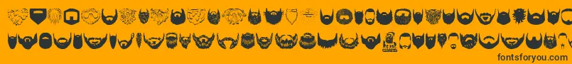 Fonte Beard – fontes pretas em um fundo laranja