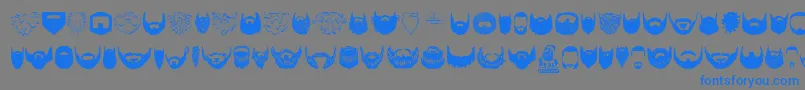 Beard-Schriftart – Blaue Schriften auf grauem Hintergrund