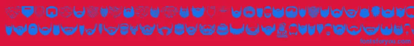 Beard Font – Blue Fonts on Red Background