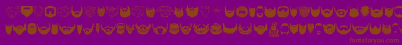 Beard-Schriftart – Braune Schriften auf violettem Hintergrund