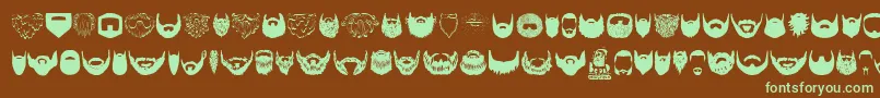 Beard-fontti – vihreät fontit ruskealla taustalla