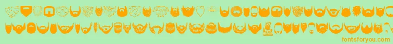 Beard Font – Orange Fonts on Green Background