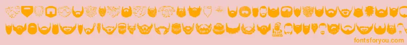 Beard-Schriftart – Orangefarbene Schriften auf rosa Hintergrund