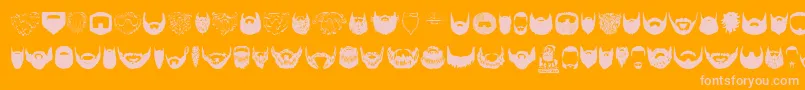 Beard-Schriftart – Rosa Schriften auf orangefarbenem Hintergrund