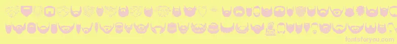 Beard Font – Pink Fonts on Yellow Background