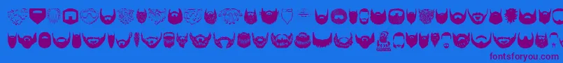Beard Font – Purple Fonts on Blue Background