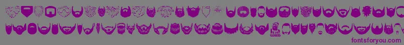 Beard-Schriftart – Violette Schriften auf grauem Hintergrund