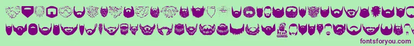 Beard Font – Purple Fonts on Green Background