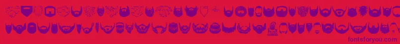 Beard Font – Purple Fonts on Red Background