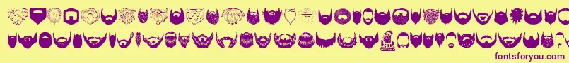 Beard Font – Purple Fonts on Yellow Background
