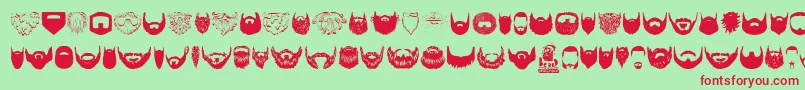 Beard Font – Red Fonts on Green Background