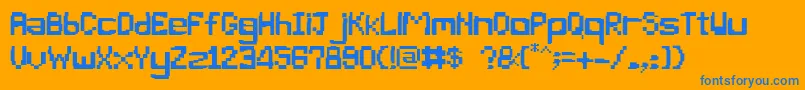 PixelBug Font – Blue Fonts on Orange Background