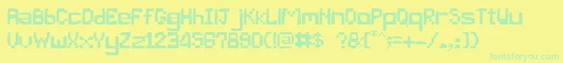 PixelBug Font – Green Fonts on Yellow Background