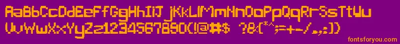 PixelBug Font – Orange Fonts on Purple Background