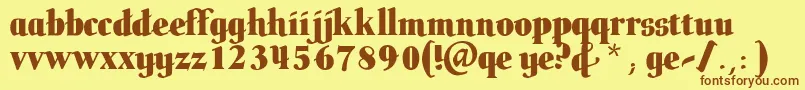 Butteler Font – Brown Fonts on Yellow Background