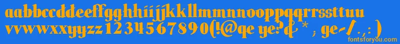 Butteler Font – Orange Fonts on Blue Background
