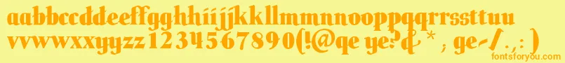 Butteler Font – Orange Fonts on Yellow Background