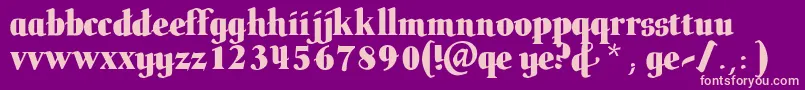 Butteler-Schriftart – Rosa Schriften auf violettem Hintergrund