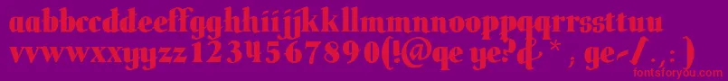 Butteler-fontti – punaiset fontit violetilla taustalla