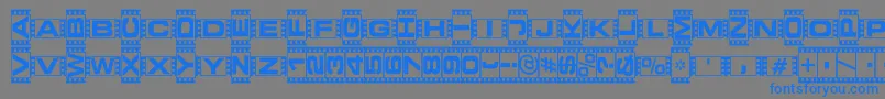 Vedeb ffy Font – Blue Fonts on Gray Background